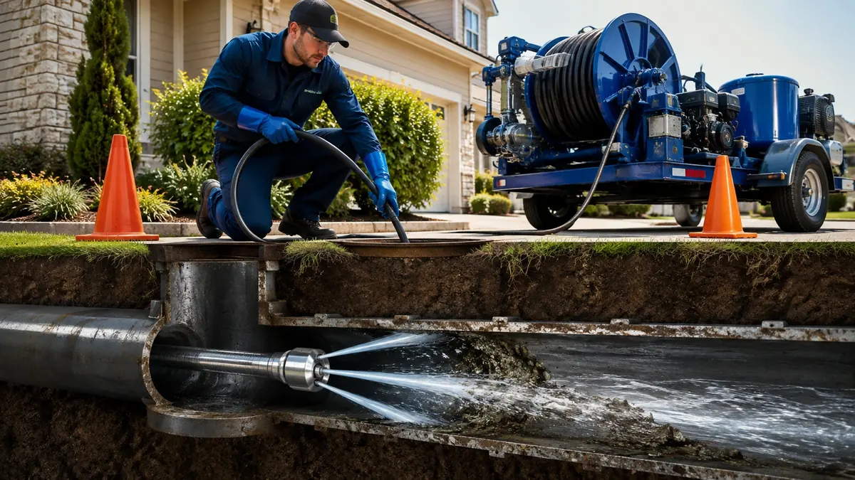 Main Sewer Line Hydro Jet Cleaning in San Bruno